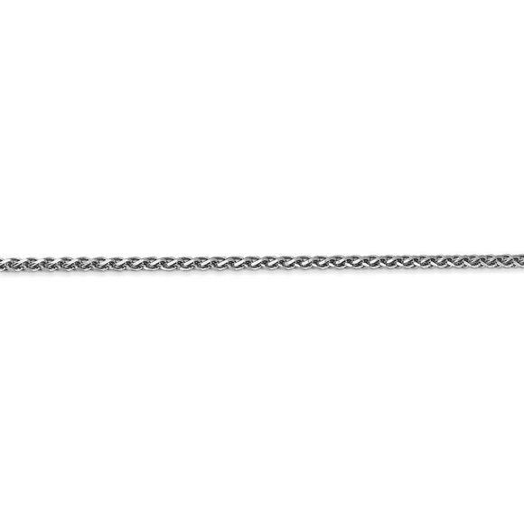 Childrens 1.8mm 14k White Gold D/C Solid Spiga Chain Necklace, 14 Inch
